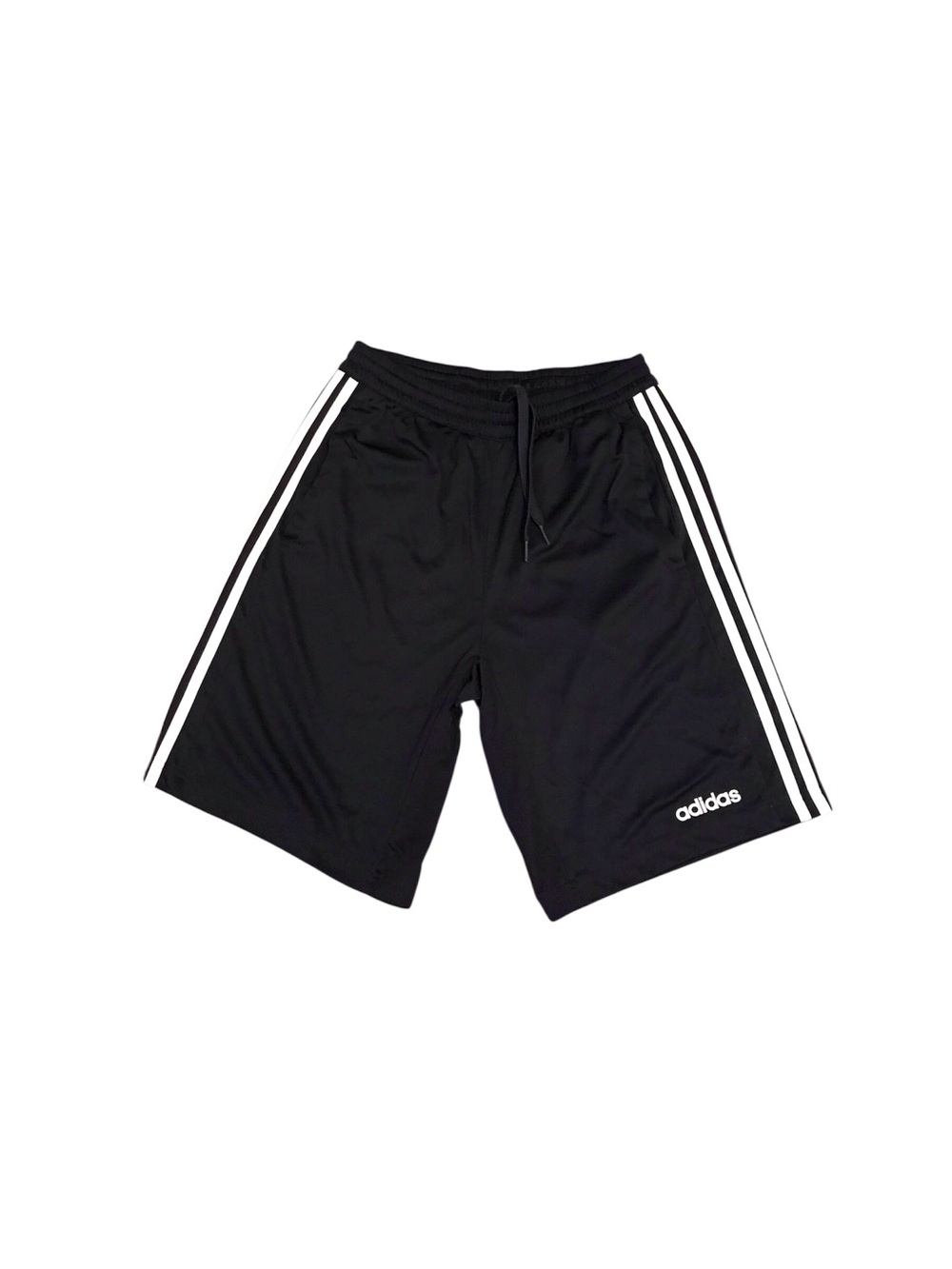 Men’s adidas Black Athletic Shorts with White 3-Stripe Detail. Size Small.